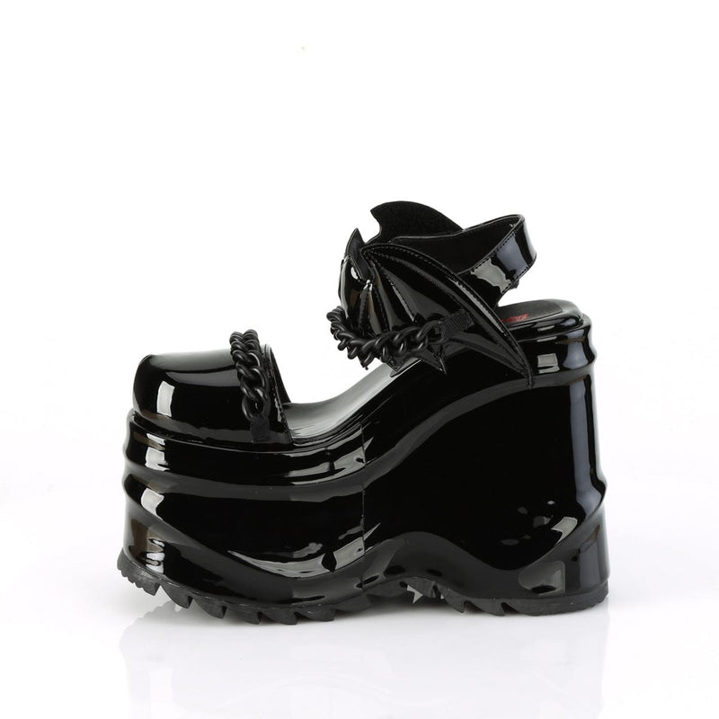 WAVE-20 Black Patent Sandal Demonia US Size (Women's): 6