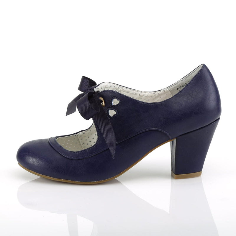WIGGLE-32 Navy Blue Faux Leather CURRENT Pin Up Couture US Size (Women's): 5